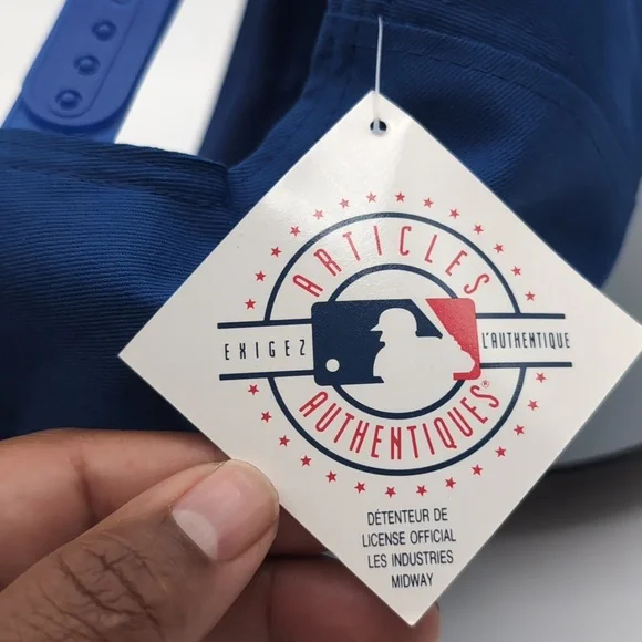 MLB| NWT Vintage Blue Los Angeles Dodgers Sports Cap Snap Back Grey Brim - Picture 11 of 12